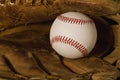 New Baseball Old Glove Royalty Free Stock Photo