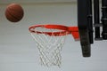 New basketball hoop at kids sports center Royalty Free Stock Photo