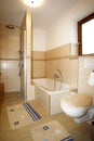 New bathroom in beige brown colours