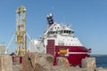 Moon over geotechnical drilling vessel Dina Polaris