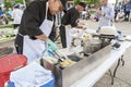 Chef preparing polenta Royalty Free Stock Photo