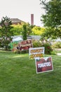 Signs at the farmers` market Royalty Free Stock Photo