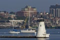 Summer morning New Bedford Palmer Island Light Station Royalty Free Stock Photo