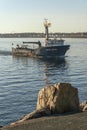 Commercial fishing boat Benthic Mariner near hurricane barrier