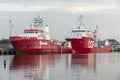 Survey vessels Fugro Searcher and DOF Geosea docked in New Bedford