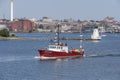 Lobster boat Terri-Ann leaving New Bedford Royalty Free Stock Photo