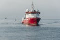 Geotechnical survey vessel Fugro Discovery in New Bedford outer harbor