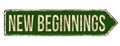 New beginnings vintage rusty metal sign Royalty Free Stock Photo