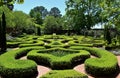 New Bern, NC: 1770 Tryon Palace Knot Garden Royalty Free Stock Photo