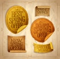 New and best spring offers, exclusive offer, spring savings, special discount, sale stickers