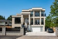 New big custom made luxury house with driveway to garage in British Columbia. A modern and luxurious residence Royalty Free Stock Photo