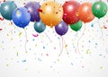 New Birthday celebration with balloon and ribbon Royalty Free Stock Photo