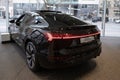 new black Audi Q8 Sportback e-tron Electric Car, taillights, ev rear view in showroom, Automotive Innovation in automotive