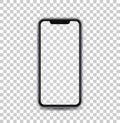 New black concept of mobile phone with camera and volume buttons, transparent screen and isolated, vector quality. Royalty Free Stock Photo