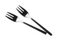 New black dessert forks on white background, top view Royalty Free Stock Photo