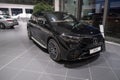 new black electric electric Mercedes EQE 500 4matic in showroom, Mercedes-Benz Group, technology automotive industry,