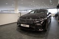 new black electric Mercedes EQS 53 4MATIC car in showroom, EV contemporary, technological advancements in automotive industry,