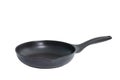 new black empty frying skillet isolated on white. Side view