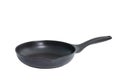 new black empty frying skillet isolated on white. Side view Royalty Free Stock Photo