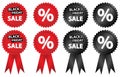 New, Black friday sale ribbon and sticker set, vector illustration Royalty Free Stock Photo
