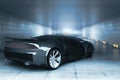 New black sportscar side Royalty Free Stock Photo