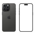 New Black Titanium model of the Apple iPhone 15 PRO Royalty Free Stock Photo