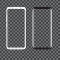 New black and white Smartphone model isolated with blank screen. Vector illustration.