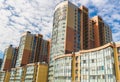 New block of modern apartments with balconies and blue sky in the background Royalty Free Stock Photo