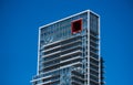 New block of modern apartments with balconies and blue sky in the background. View of an apartment complex Vancouver BC Royalty Free Stock Photo