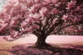 New Bloomy magnolia tree. Generate Ai Royalty Free Stock Photo