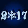 New 2017. Blue Christmas background