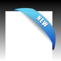 New blue corner business ribbon Royalty Free Stock Photo