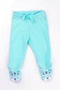 New blue footed pants for baby with feet.