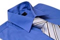 New blue man's shirt and tie Royalty Free Stock Photo