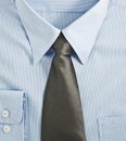 New blue shirt with necktie Royalty Free Stock Photo