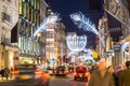 New Bond Street in London at Christmas Royalty Free Stock Photo