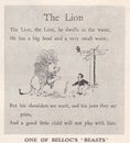 Vintage illustration of One of Belloc`s `Beasts` The Lion.