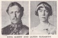 Vintage black and white photos of King Albert and Queen Elisabeth.