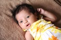 New born asian baby girl looking at viewer Royalty Free Stock Photo