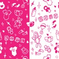 New born baby girl seamless pattern