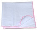 New Born Baby Napkins. Pink border.Close up