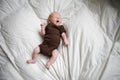 New born baby sleeping in his bed. Royalty Free Stock Photo