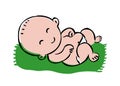 New born baby.Vector illustration of cute baby. Royalty Free Stock Photo