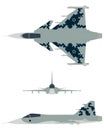 New Brazilian Military Fighter Plane. Camouflage painting. Royalty Free Stock Photo