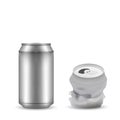 New and breaked aluminum can