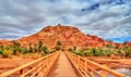 The new bridge across the Asif Ounila river at Ait Ben Haddou, Morocco Royalty Free Stock Photo