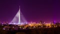 New bridge in Belgrade city, Serbia Royalty Free Stock Photo