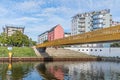 New bridge Golda-Meir-Steg over the Berlin-Spandau shipping canal in Berlin, Germany