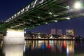 New bridge over Danube in Bratislava at evening, Slovakia, Europe Royalty Free Stock Photo