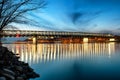 New bridge over Danube in Bratislava at evening, Slovakia, Europe Royalty Free Stock Photo